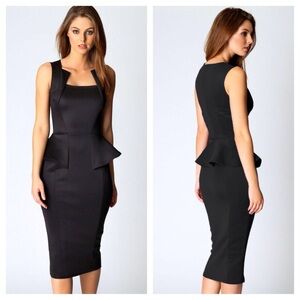 Black Abbi Peplum Dress